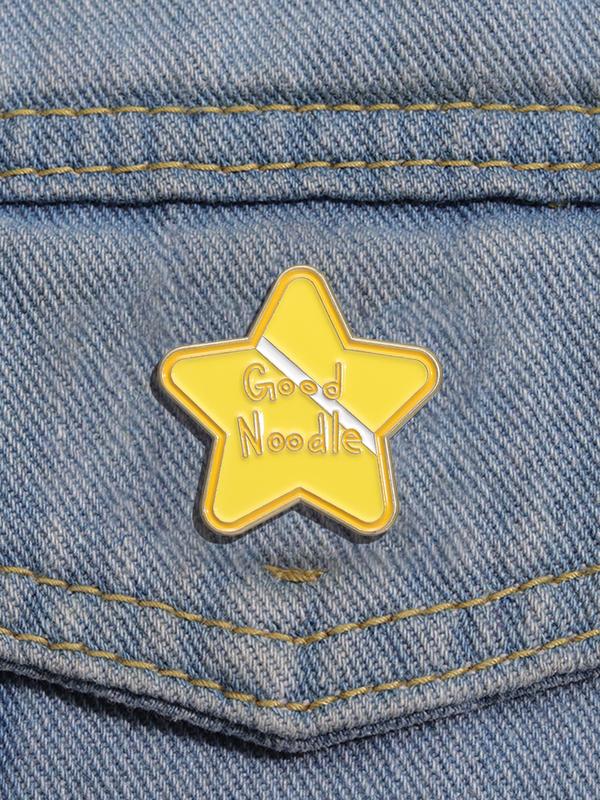 Star & Letter Design Brooch, Cute Clothes Brooch, Fashion Accessories for Women & Men, Trendy All-match & Exquisite Brooch for Birthday Gift