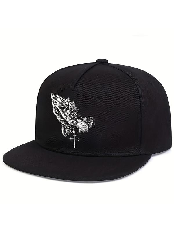 Unisex Street Trend Cross & Prayer Print Baseball Cap, Casual Trendy Adjustable Hat, Fashionable Hat for Men & Women for All Season