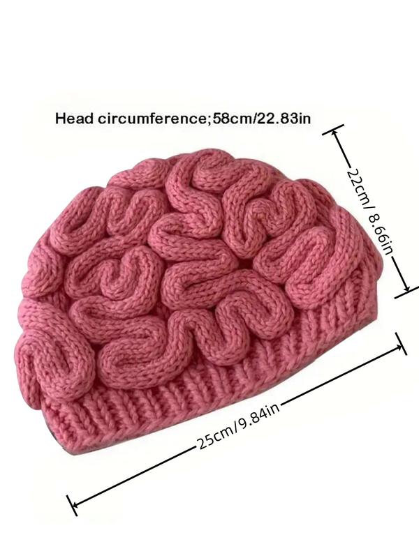 Unisex Street Style Brain Design Beanie Hat, Casual Trendy Novelty Knit Hat, Fashionable Creative Warm Hat for Fall & Winter for Women & Men, Girlfriend Accessories