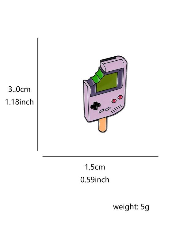 Unisex Summer Cute Cartoon Ice Cream & Game Console Design Brooch, Enamel Pin Suitable for Backpacks, Jeans, Scarves, Hats Decoration Fixed Buckle