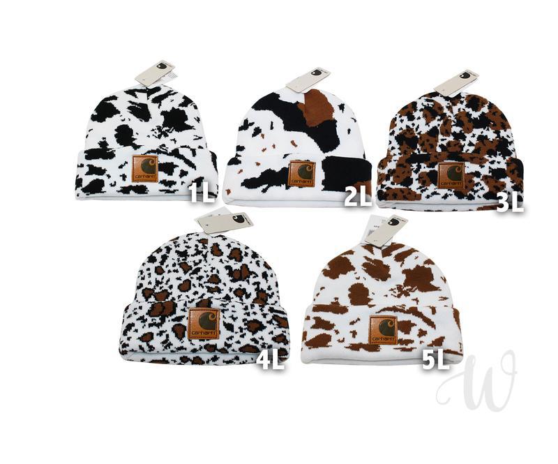 Cow Print Fall Winter Weather Unisex Beanie Hat