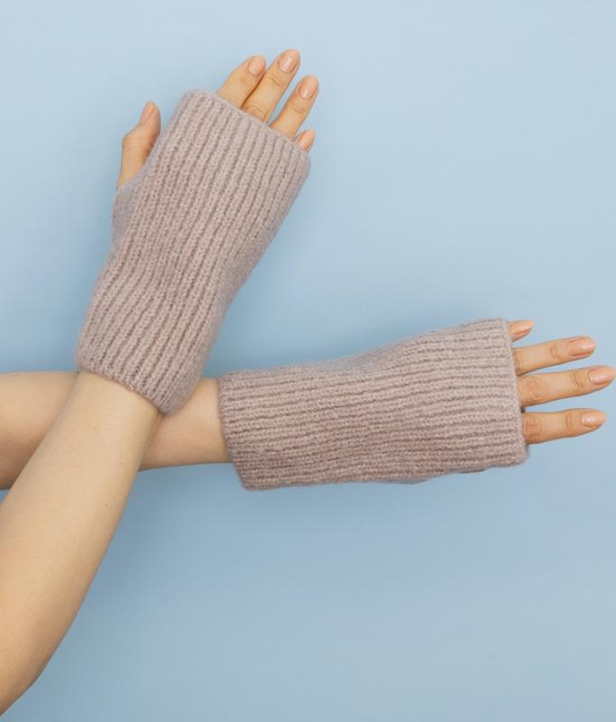 2 in 1 suede knitted Gloves