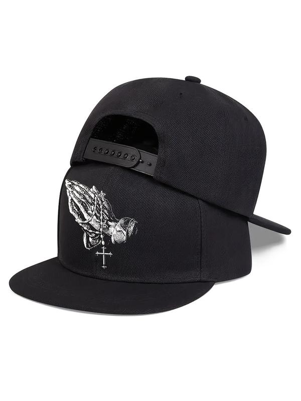 Unisex Street Trend Cross & Prayer Print Baseball Cap, Casual Trendy Adjustable Hat, Fashionable Hat for Men & Women for All Season