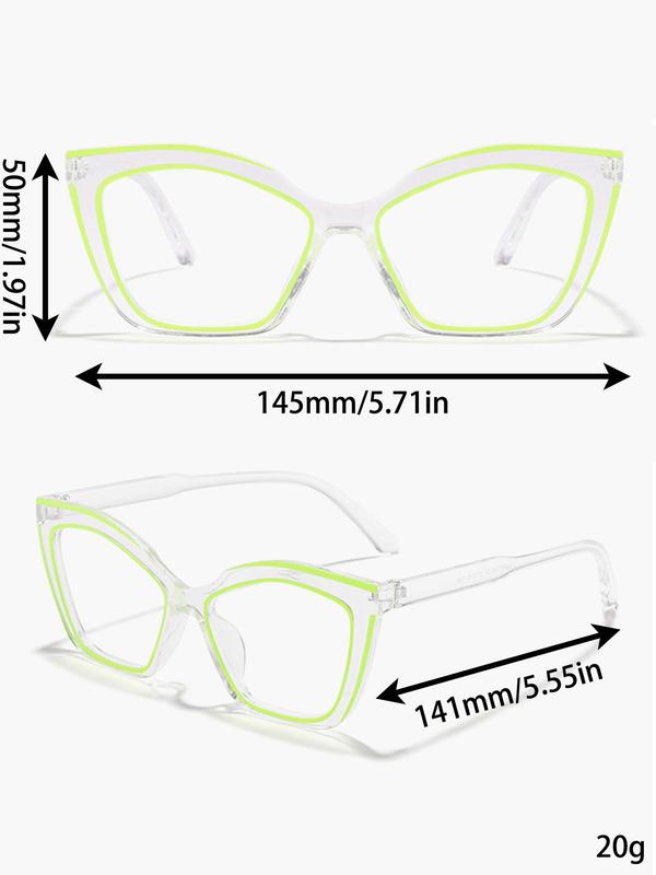 Vintage Cat Eye Frame Eyeglasses, Trendy Casual Eyeglasses for Women, Fashion Eyeglasses for Work, Daily Clothing Decor, Perfect for Student Daily Use