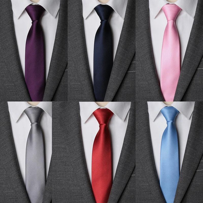 Men Necktie Zipper Lazy Tie Fashion Solid 6cm Ties Business for Man Gravatas Handkerchief Bowtie Mens Wedding Shirt Accessories