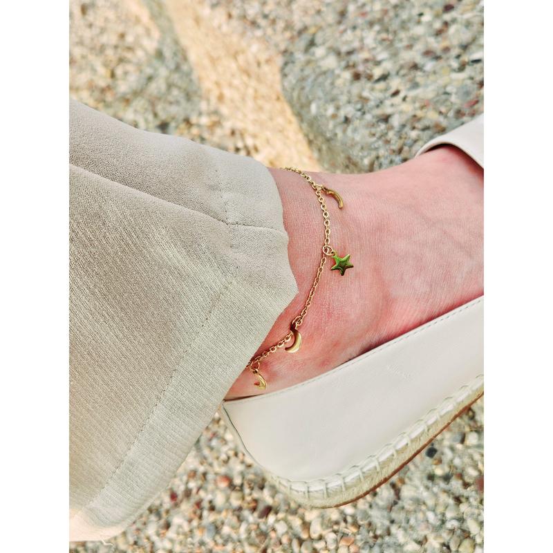 Moon and Star Anklet