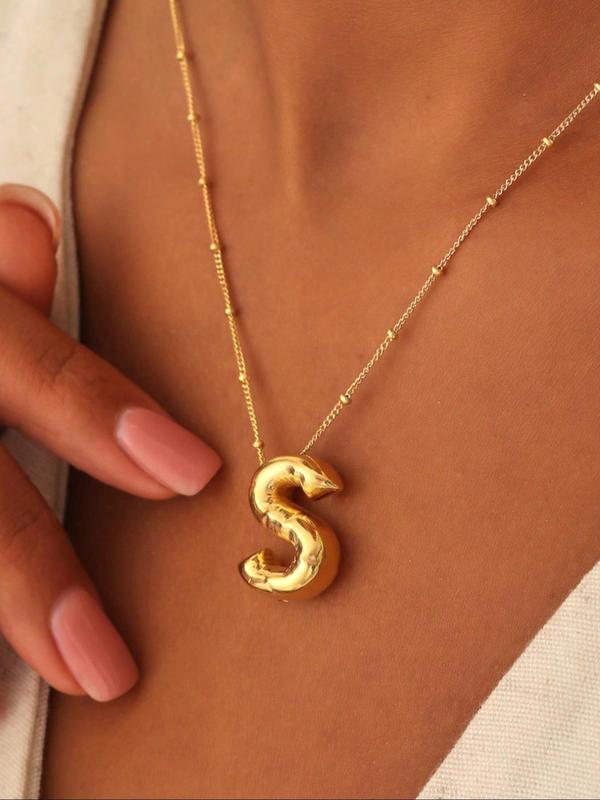 Letter Pendant Necklaces for Women, Initial Necklace, Summer 2024 Jewelry for Party, Daily Decor, Trendy & Exquisite Summer Jewellery, Gifts for Girlfriend