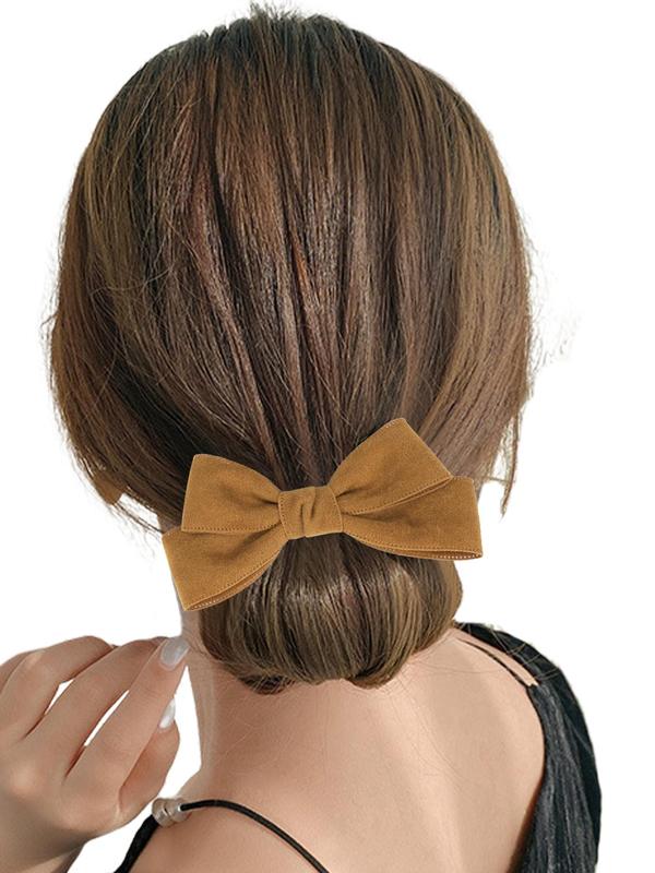 Minimalist Bow Design Hair Ties, 12pcs set Cute Bow Decor Hair Ties, Plain Polyester Hair Ties, Fashion Hair Accessories for Girls & Women