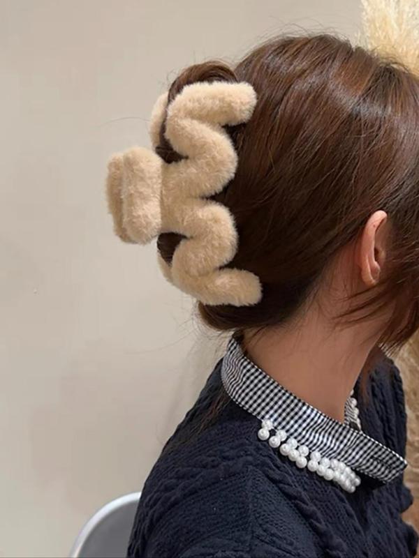 Cute Plush Hair Claw, Fashionable Hair Accessories for Women & Girls, Minimalist Headwear Suitable for Thick Hair, Fashion Hair Accessories for Party, Daily Clothing Decor