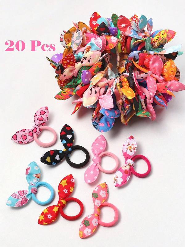 Random Cute Bowknot Design Hair Tie, Colorful Hair Tie, Fashion Hair Accessories for Girls & Women, Minimalist Headwear Suitable for Thick Hair