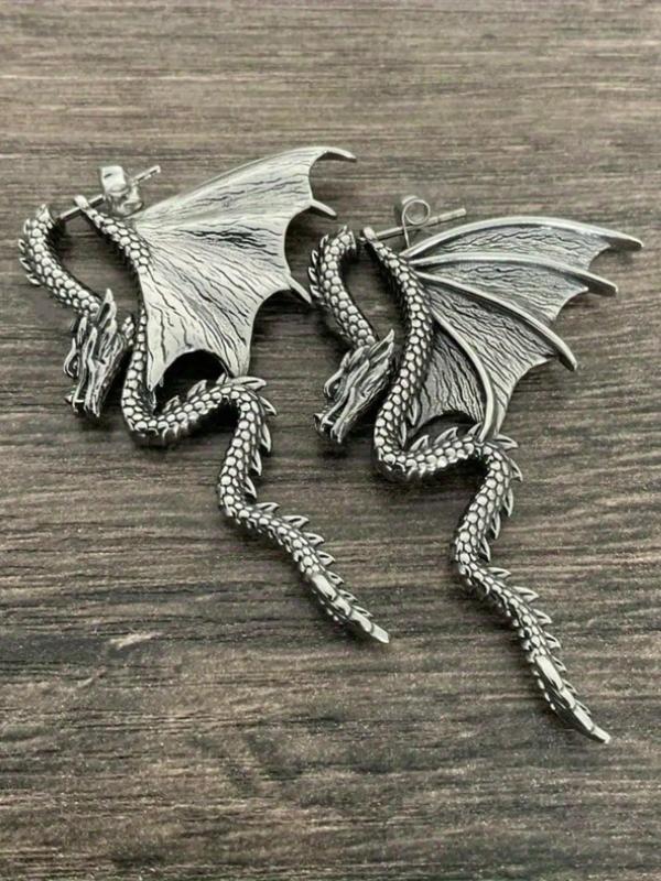 Personalized Dragon Design Dangle Earrings, 1 Pair Gothic Punk Hip Hop Jewelry for Holiday Party, Trendy All-match & Exquisite Jewelry for Birthday Gift