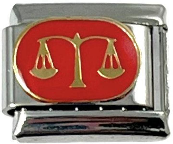 Italian Charm Link Libra Red Zodiac Charm 9mm