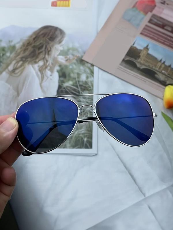 Summer Vintage Simple Top Bar Mirror Sunglasses for Everyday Use, Retro Outdoor Large Size Sunglasses, Fashion Sunglasses for Men and Women, Travel Accessories