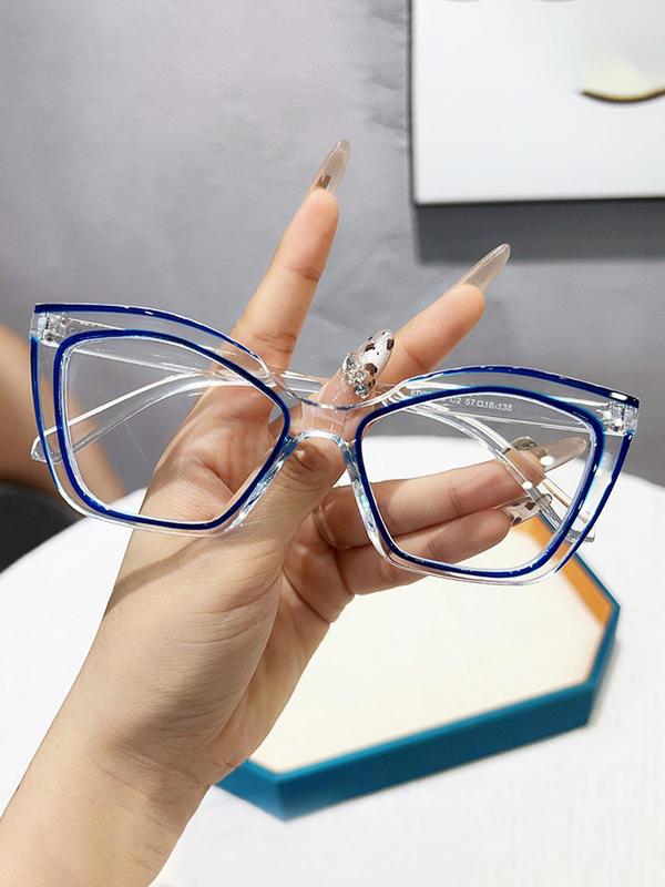 Vintage Cat Eye Frame Eyeglasses, Trendy Casual Eyeglasses for Women, Fashion Eyeglasses for Work, Daily Clothing Decor, Perfect for Student Daily Use