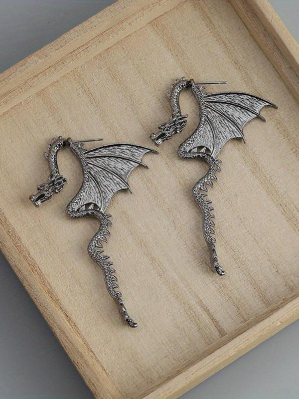 Personalized Dragon Design Dangle Earrings, 1 Pair Gothic Punk Hip Hop Jewelry for Holiday Party, Trendy All-match & Exquisite Jewelry for Birthday Gift