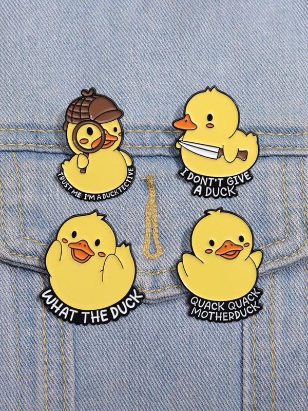 Cute Cartoon Duck Design Brooch, Fashion Alloy Badge for Clothes Hat Backpack, Creative Animal Enamel Brooch for Women & Men, Fashion Accessories for Gift