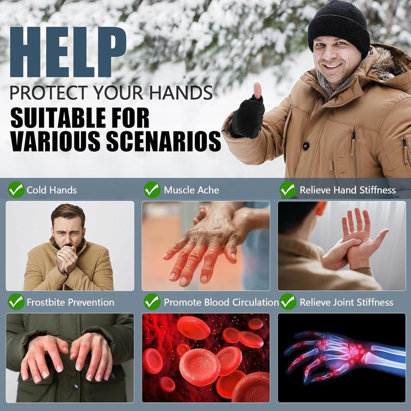 Electric Heated Gloves, USB Rechargeable Waterproof Touch Screen Insulation Hand Warmer, Indoor & Outdoor Sports Gloves for Cycling, Hiking & Walking Dogs, Christmas Gift