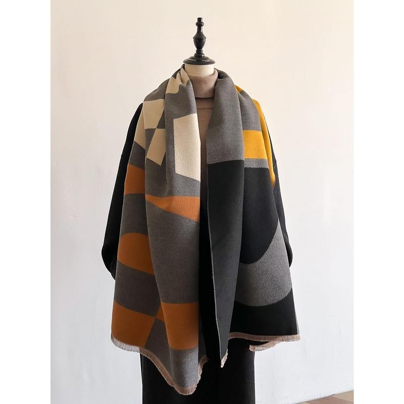 Winter Women's Scarf Luxury Design Double sided Cashmere Feel Scarf Warm Scarf Shawl