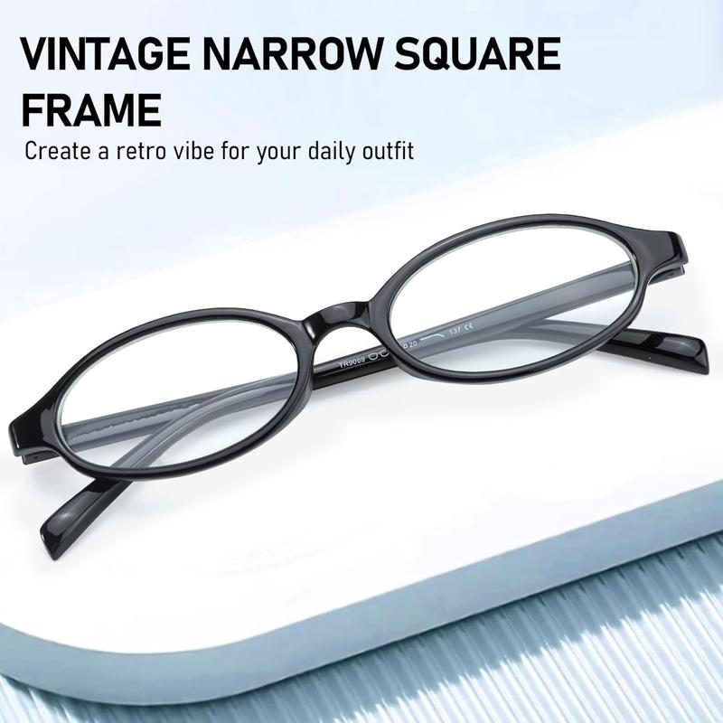 Fashion Fake Glasses Oval Y2k Eyewear Frame Blue Light Non Prescription Glasses for Women Clear Cosplay Glasses