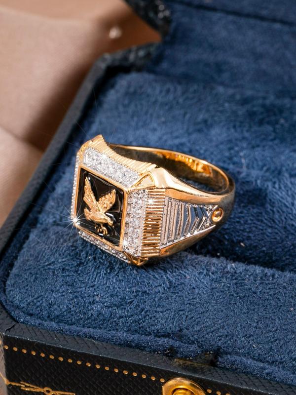 Luxury Retro Eagle Design Ring, Fashion Matching Jewelry Accessories For Women & Men, Engagement Party Jewelry Accessories