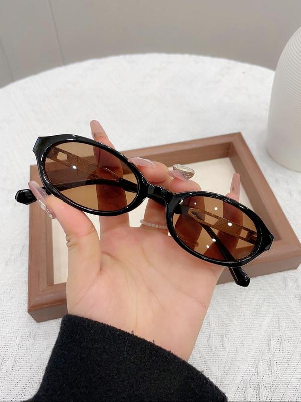 Vintage Oval Frame Sunglasses, Fashionable Sunglasses for Everyday Use, Versatile Accessories for Outdoor Activities