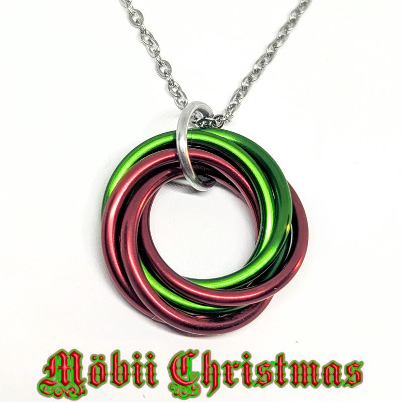 Möbii Happy Holidays Jewelry - Stylish Fidget Keychains, Necklaces, or Earrings - by Steel Lynx