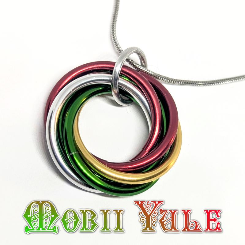 Möbii Happy Holidays Jewelry - Stylish Fidget Keychains, Necklaces, or Earrings - by Steel Lynx