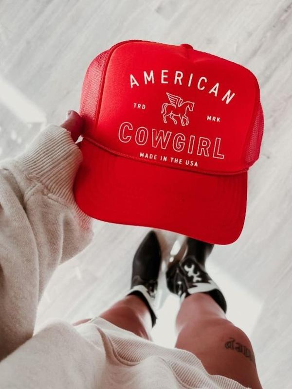 American Cowgirl Trucker Hat, Cowboy Trucker Hat, Western Hat, Cute Trucker Hat, Cowgirl Hat