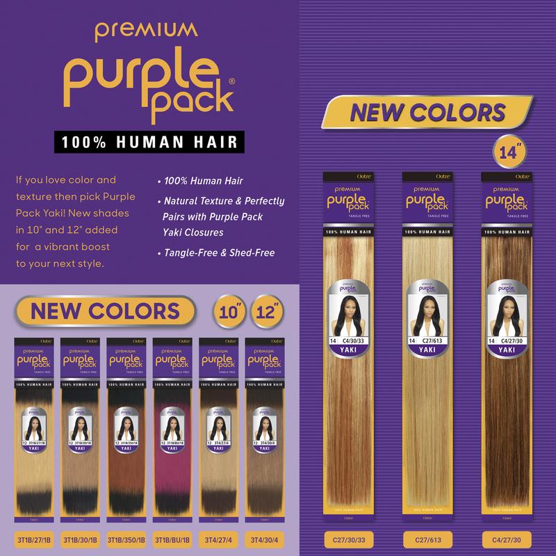 Outre Human Hair Weave Premium Purple Pack Yaki