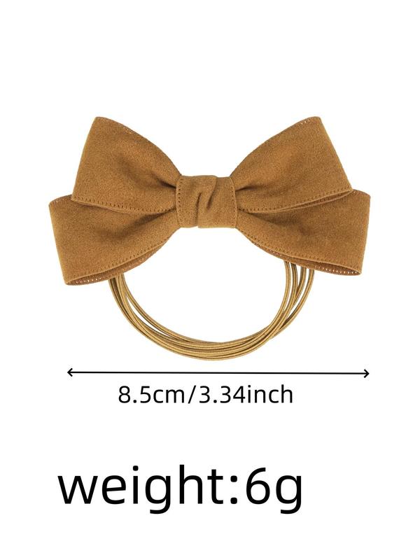 Minimalist Bow Design Hair Ties, 12pcs set Cute Bow Decor Hair Ties, Plain Polyester Hair Ties, Fashion Hair Accessories for Girls & Women