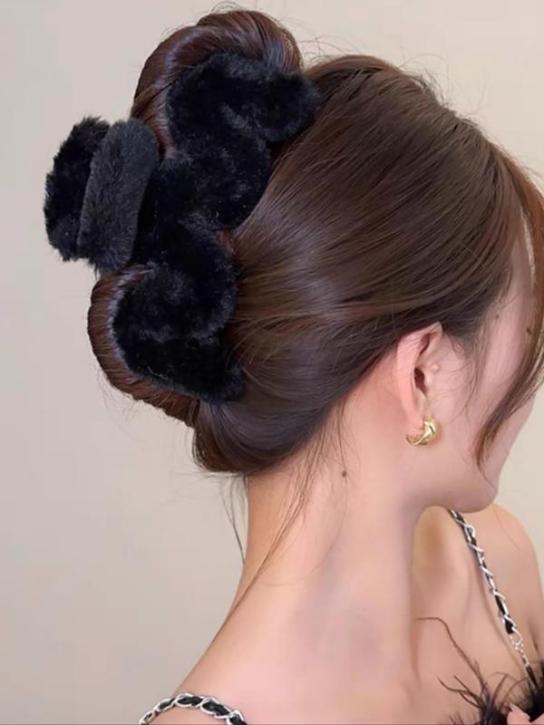 Cute Plush Hair Claw, Fashionable Hair Accessories for Women & Girls, Minimalist Headwear Suitable for Thick Hair, Fashion Hair Accessories for Party, Daily Clothing Decor