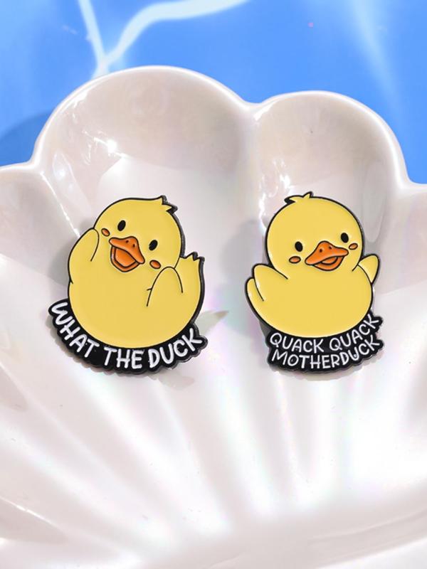 Cute Cartoon Duck Design Brooch, Fashion Alloy Badge for Clothes Hat Backpack, Creative Animal Enamel Brooch for Women & Men, Fashion Accessories for Gift