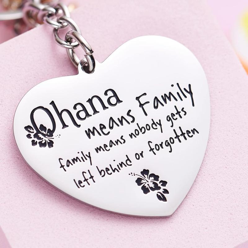 Stitch Gifts Cute Keychains Ohana Means Family Friendship Gift Stich Stuff Ornament Heart Keychain Birthday Present