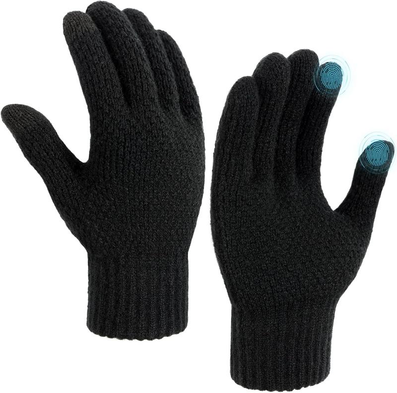 Winter Gloves - Women's Winter Gloves, Winter Touchscreen Gloves Women Men, Warm Knit Gloves for cold weather with Elastic Cuff