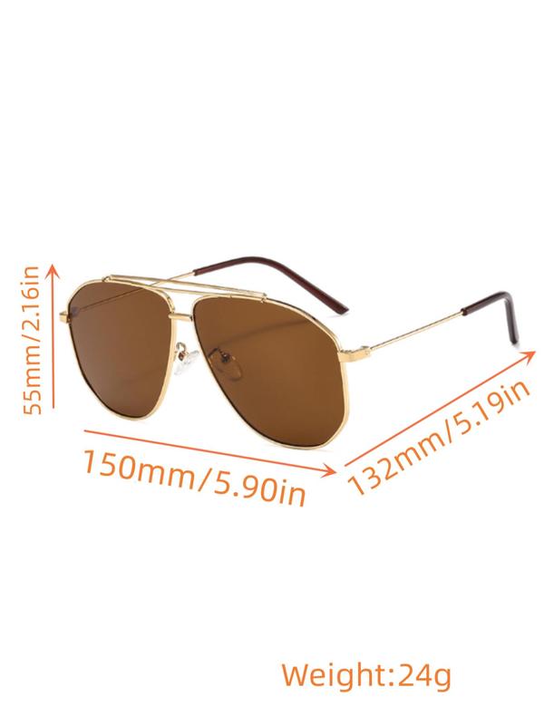 Vintage Fashionable All-match Tinted Lens Aviator Sunglasses for Everyday Use, 1 Pair Retro Outdoor Sports Sunglasses, Fashion Sunglasses for Men and Women