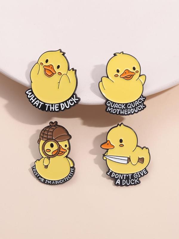 Cute Cartoon Duck Design Brooch, Fashion Alloy Badge for Clothes Hat Backpack, Creative Animal Enamel Brooch for Women & Men, Fashion Accessories for Gift