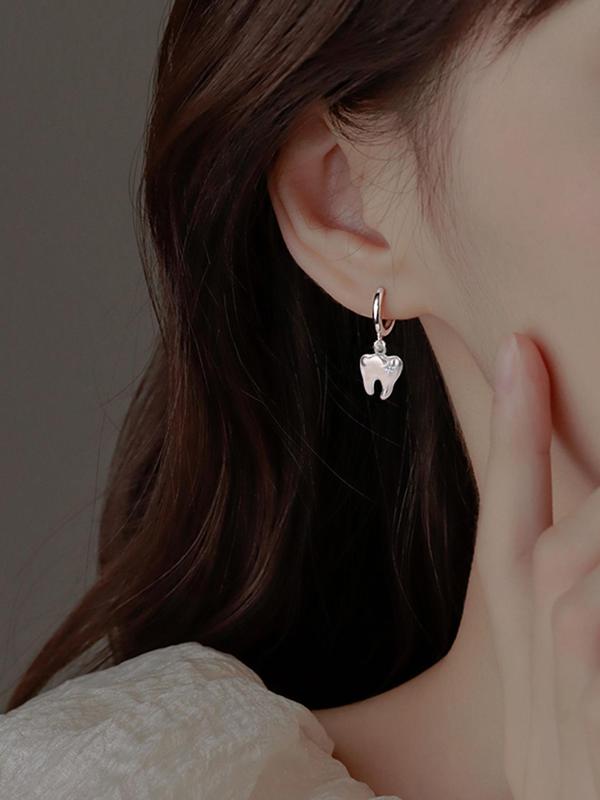 Cute Tooth Design Dangle Earrings, Fashionable Jewelry for Women & Men, Elegant All-match Fashion Accessories for Party, Daily Clothing Decor, Trendy All-match & Exquisite Jewelry for Birthday Gift