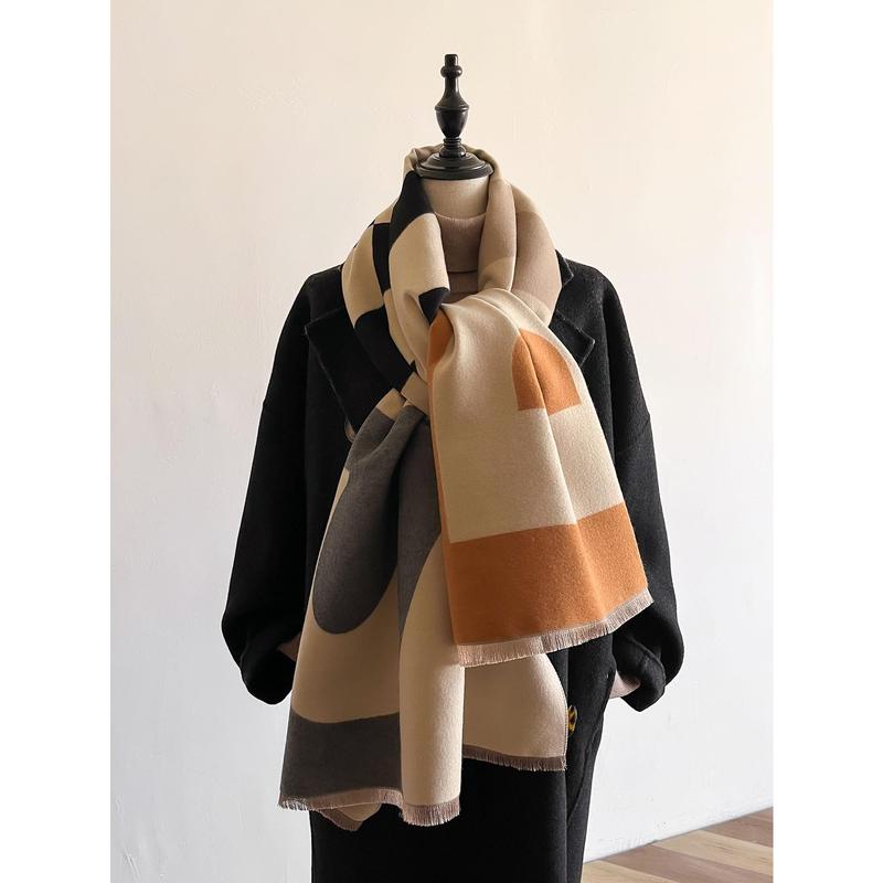 Winter Women's Scarf Luxury Design Double sided Cashmere Feel Scarf Warm Scarf Shawl