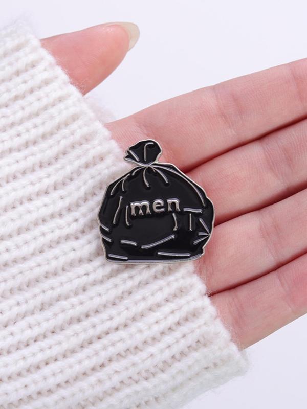 Fashionable Men's Letter Graphic Brooch, Punk Style Alloy Clothes Accessories