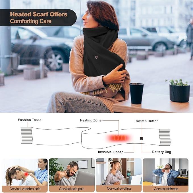 2pcs Heated Scarf for Men and Women Electric Heating Technology