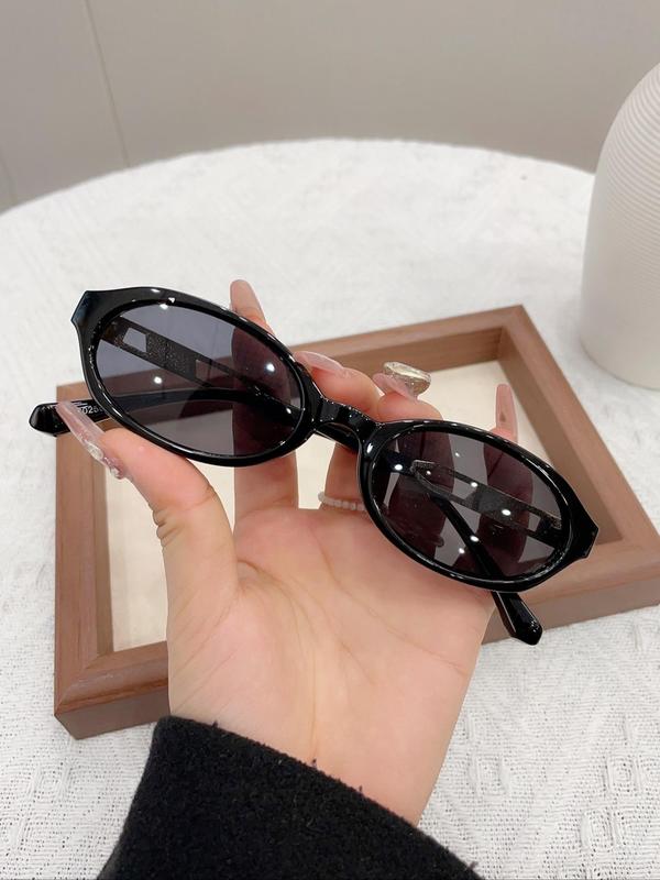 Vintage Oval Frame Sunglasses, Fashionable Sunglasses for Everyday Use, Versatile Accessories for Outdoor Activities