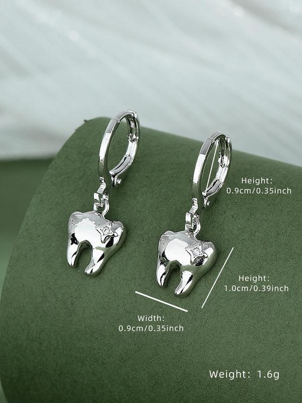 Cute Tooth Design Dangle Earrings, Fashionable Jewelry for Women & Men, Elegant All-match Fashion Accessories for Party, Daily Clothing Decor, Trendy All-match & Exquisite Jewelry for Birthday Gift