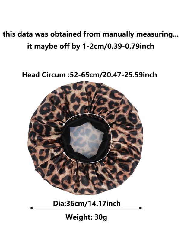 Leopard Print Wide Band Sleep Bonnet, Soft Smooth Touch Hair Protect Sleep Cap Bonnet with Soft Wrap Band, Fashion Accessories for Women