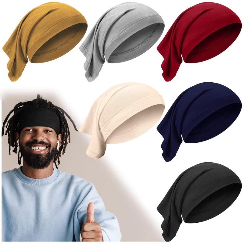 6 Pieces Spandex Dreadlock Cap , Tube Unisex Bands Elastic Long Hair Dreads Head Wraps , Cap Locks Headbands for Men Women Accessories