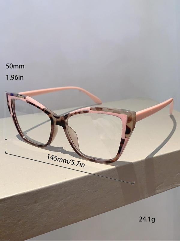 Simple Cat Eye Frame Eyeglasses for Everyday Use, Basic Flat Frame Fashion Eyeglasses for Women & Men, Fashion Eyeglasses for Work, Daily Clothing Decor, Perfect for Student Daily Use