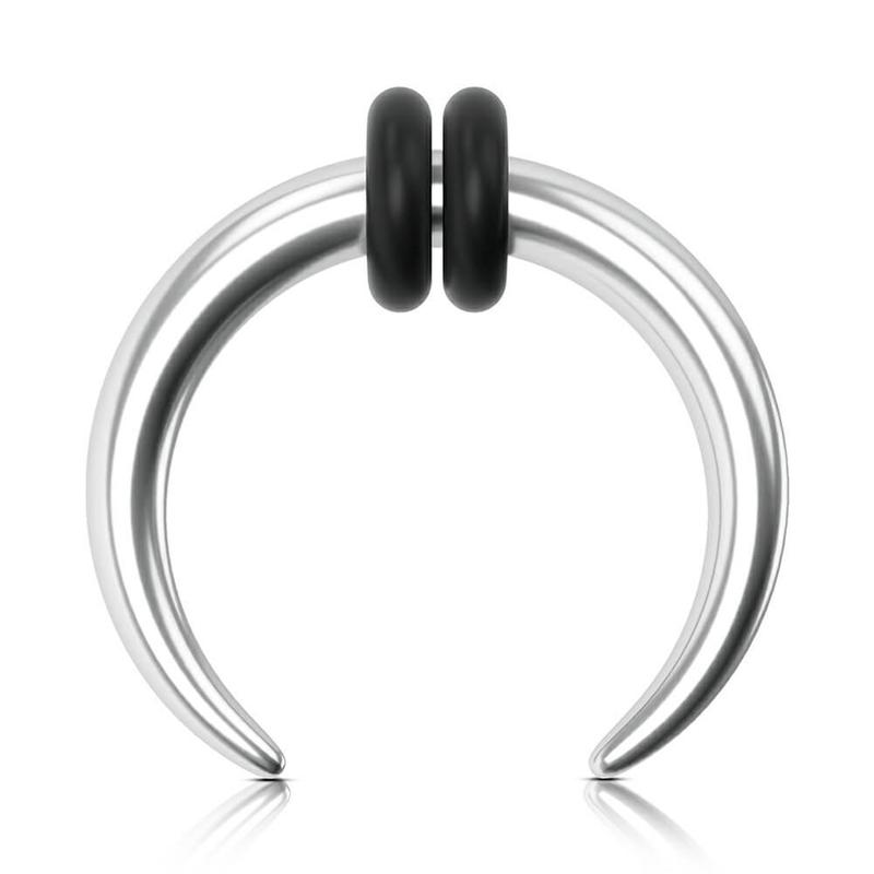 Oufer 316L Stainless Steel Cresent Horseshoe Pincher Ring Hoop 8-16G