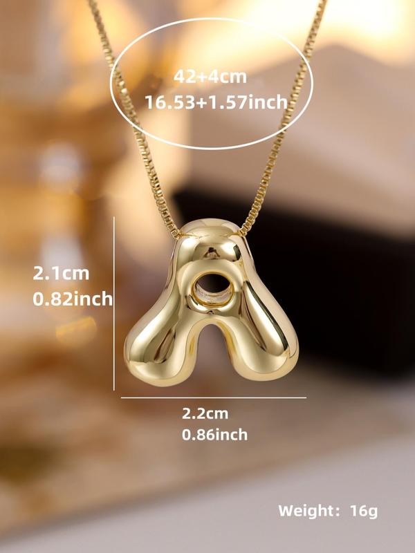 Unisex Fashion Alphabet Detail Pendant Necklace, Casual Hollow Out Design Neckalce for Party, Daily Clothing Decor, Trendy Exquisite Jewelry As Gift