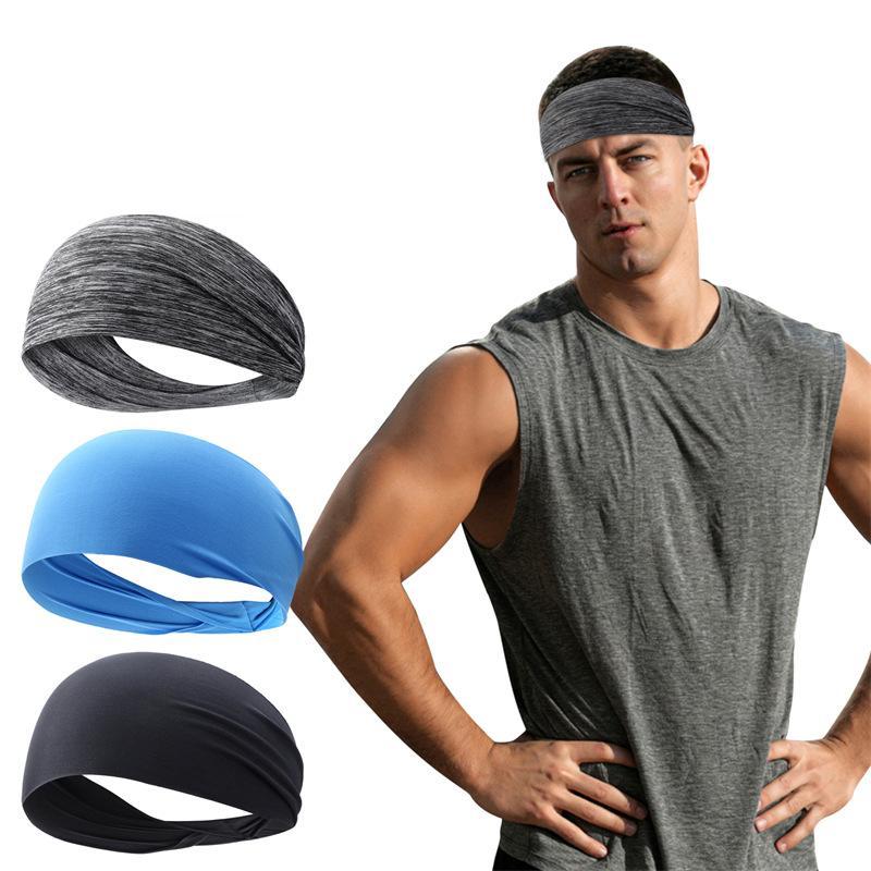 Solid Color Elastic Headband, Sweat-absorbent Breathable Headband for Men & Women, Outdoor Running, Fitness, Yoga and Pilates Sports Headband