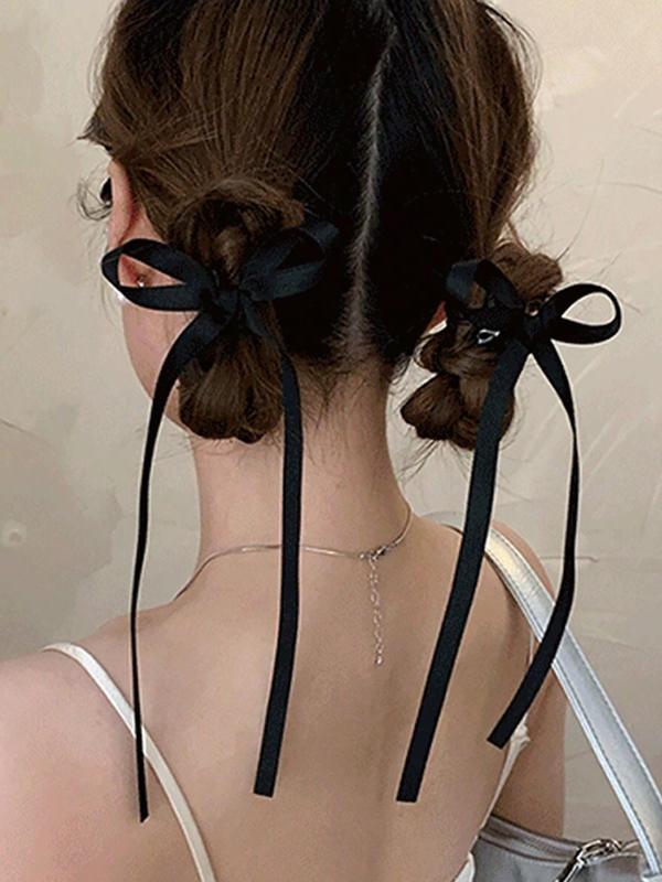 Ribbon Decor Hair Claws, Elegant Bowknot Hair Accessories for Women & Girls, Cute Lovely Hairwear for Daily Used