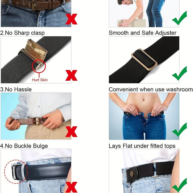 1 pc Tummy Control Belt - Elastic Adjustable Waistband for Jeans and Pants - No Buckle Design for Comfort and Convenience